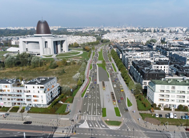 Wizualizacja trasy tramwajowej do Wilanowa. Źródło: UMS Warszawy